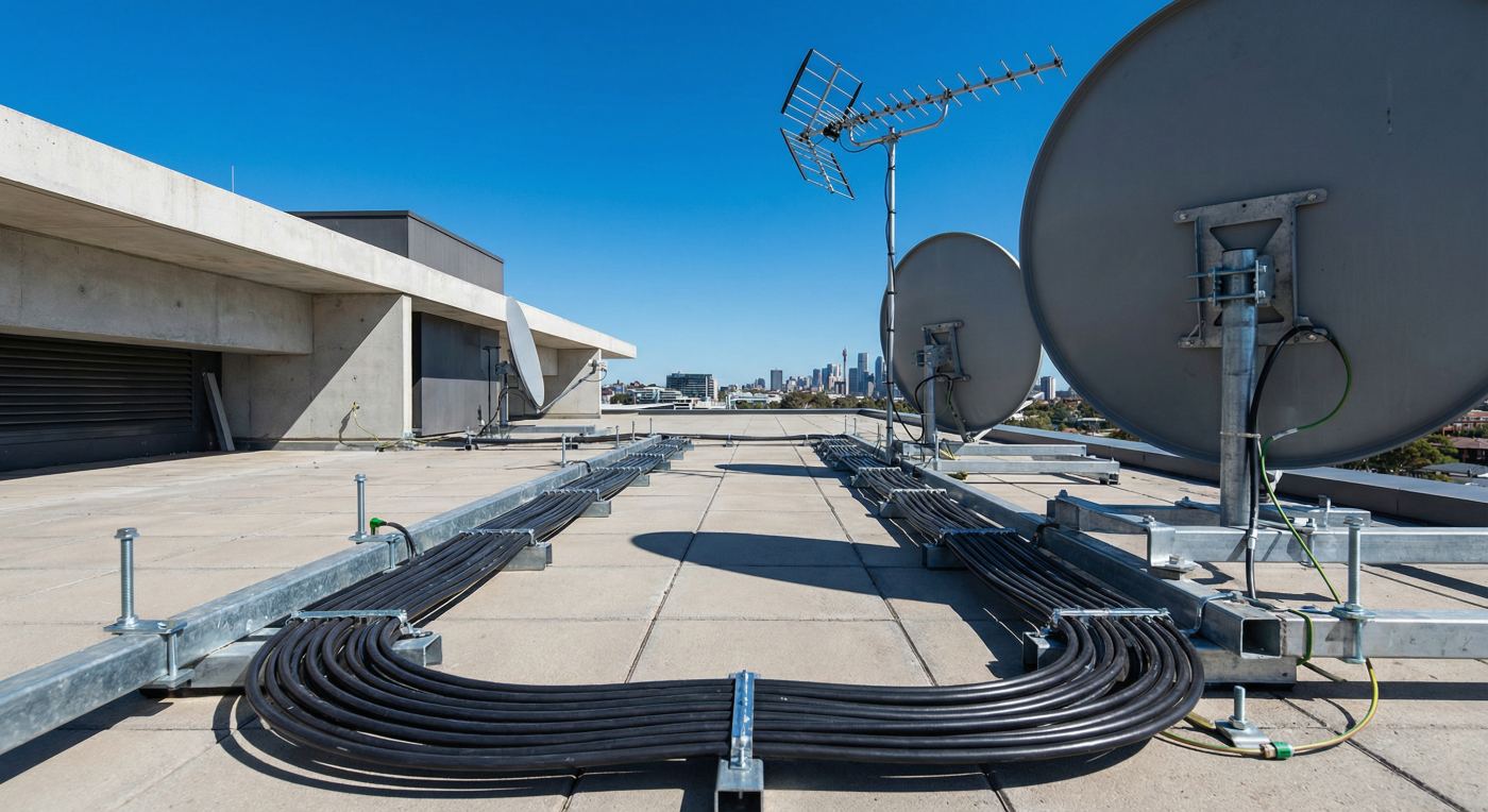 Installazione di antenne e parabole su tetto